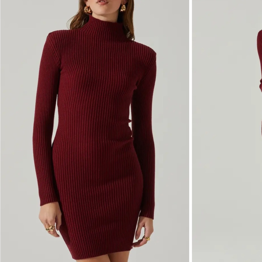 Astr the Label GWENDOLYN TURTLENECK SWEATER MINI DRESS